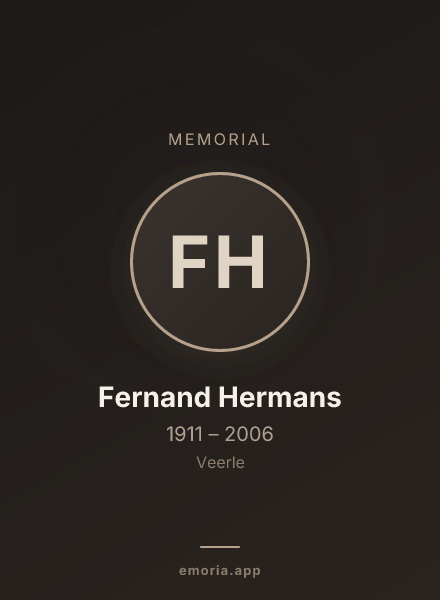 Memorial portrait of Fernand Hermans