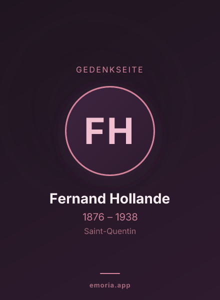 Gedenkportrait von Fernand Hollande