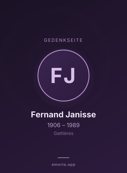 Gedenkportrait von Fernand Janisse