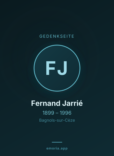 Gedenkportrait von Fernand Jarrié