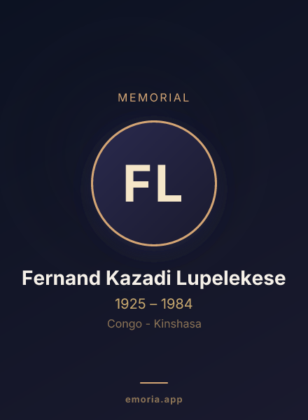 Memorial portrait of Fernand Kazadi Lupelekese