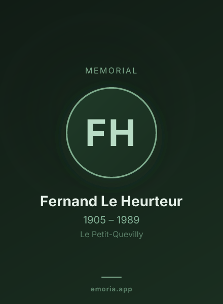 Memorial portrait of Fernand Le Heurteur