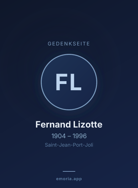 Gedenkportrait von Fernand Lizotte