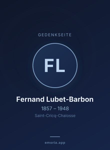 Gedenkportrait von Fernand Lubet-Barbon