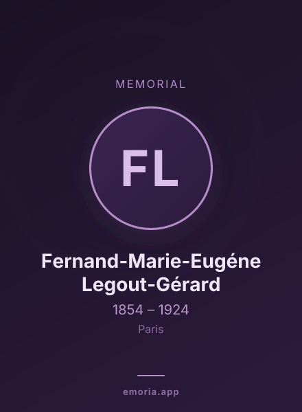 Memorial portrait of Fernand-Marie-Eugéne Legout-Gérard