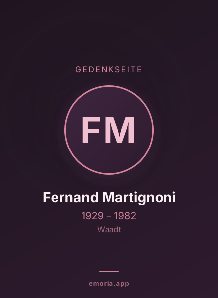 Gedenkportrait von Fernand Martignoni