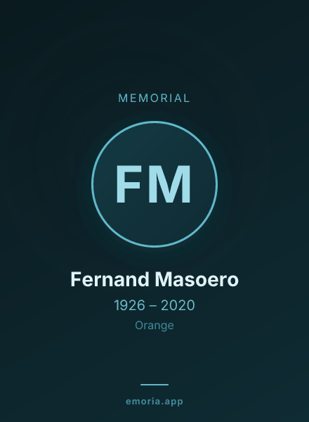 Memorial portrait of Fernand Masoero