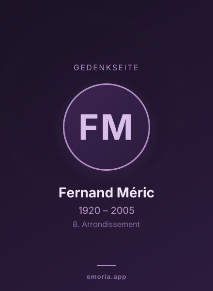 Gedenkportrait von Fernand Méric