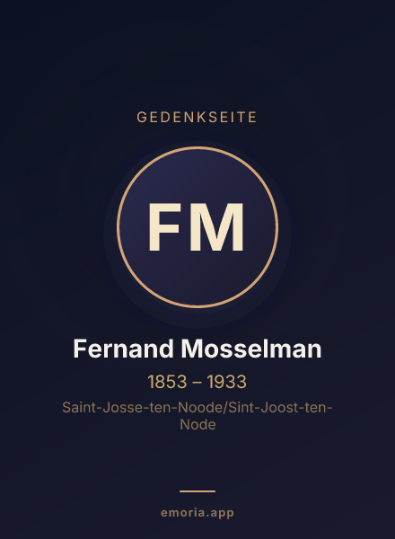 Gedenkportrait von Fernand Mosselman