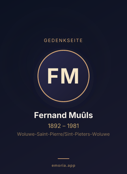 Gedenkportrait von Fernand Muûls