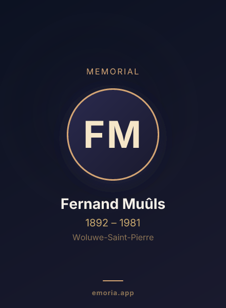 Memorial portrait of Fernand Muûls