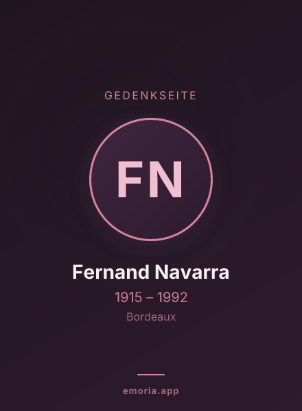 Gedenkportrait von Fernand Navarra