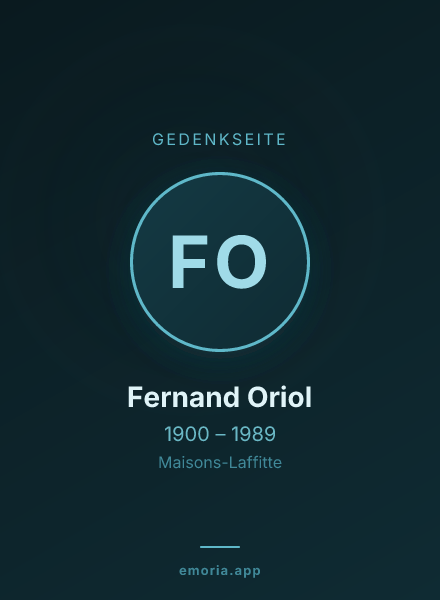 Gedenkportrait von Fernand Oriol