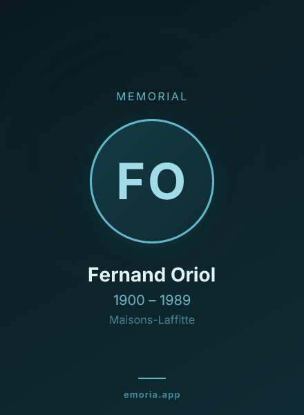 Memorial portrait of Fernand Oriol