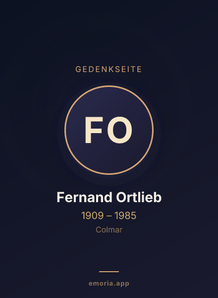 Gedenkportrait von Fernand Ortlieb
