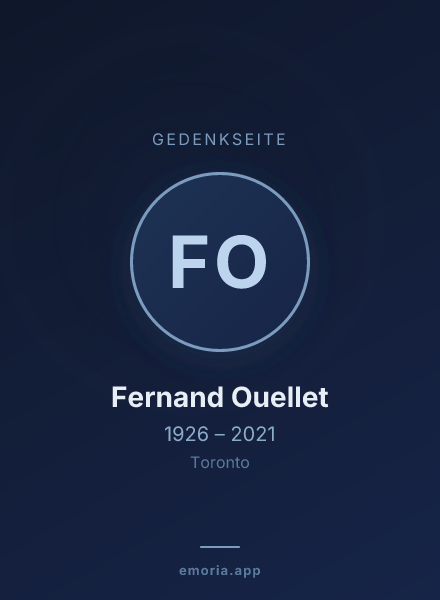Gedenkportrait von Fernand Ouellet