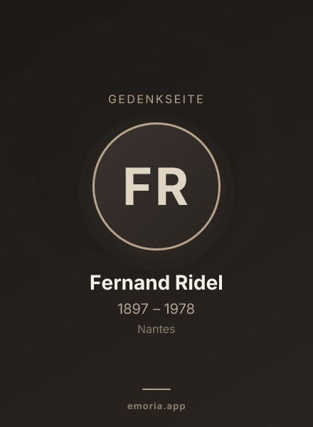 Gedenkportrait von Fernand Ridel