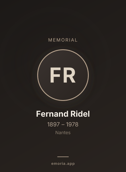 Memorial portrait of Fernand Ridel