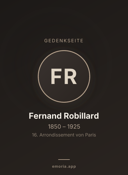 Gedenkportrait von Fernand Robillard