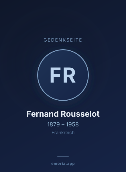 Gedenkportrait von Fernand Rousselot
