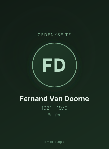 Gedenkportrait von Fernand Van Doorne
