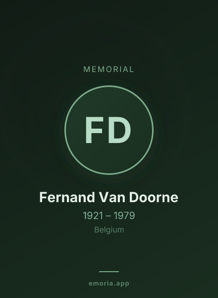 Memorial portrait of Fernand Van Doorne