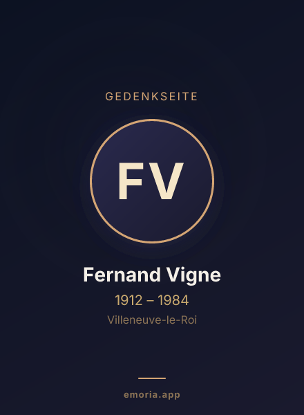 Gedenkportrait von Fernand Vigne