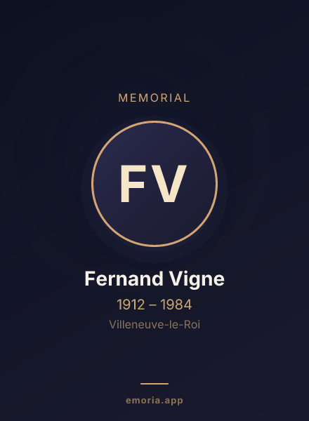Memorial portrait of Fernand Vigne
