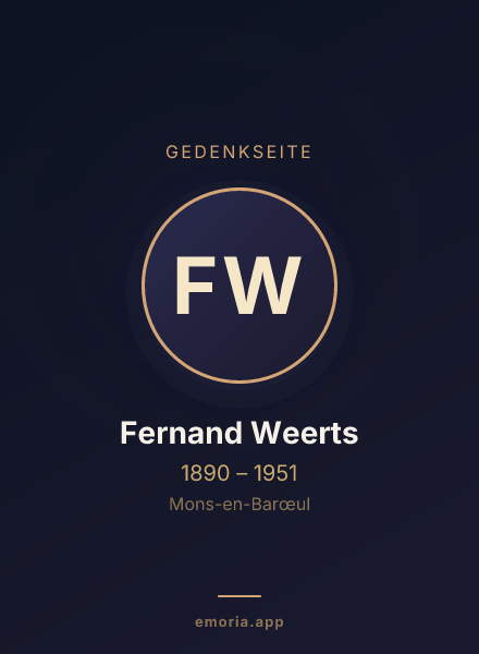 Gedenkportrait von Fernand Weerts