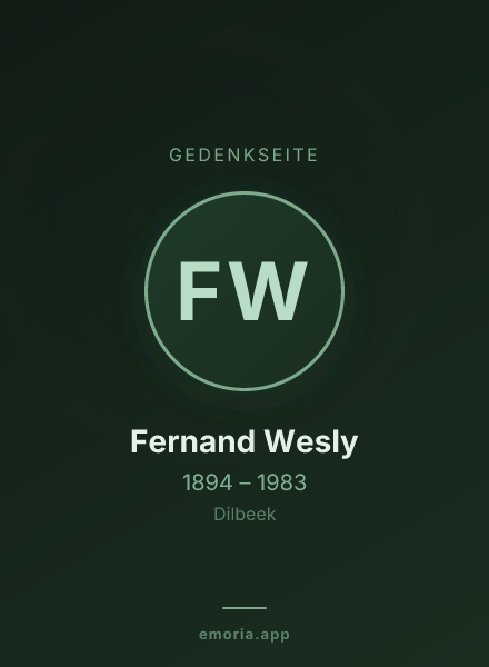 Gedenkportrait von Fernand Wesly