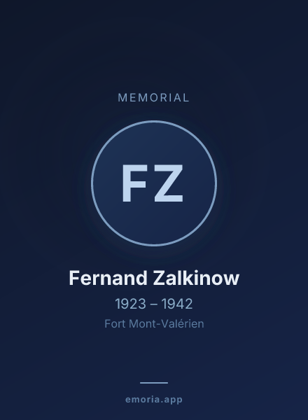 Memorial portrait of Fernand Zalkinow