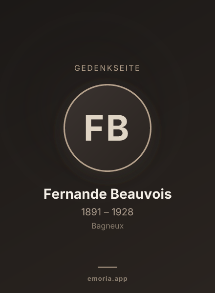 Gedenkportrait von Fernande Beauvois