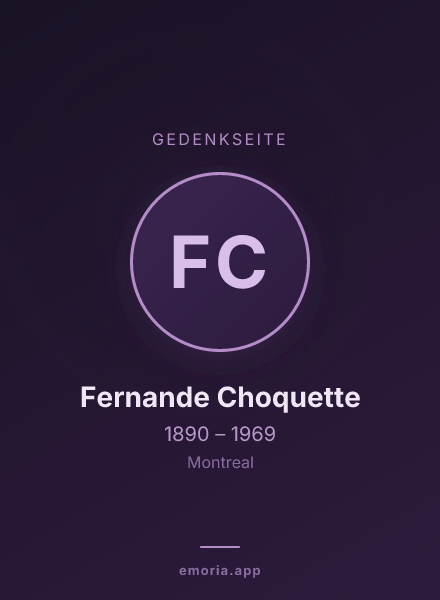 Gedenkportrait von Fernande Choquette
