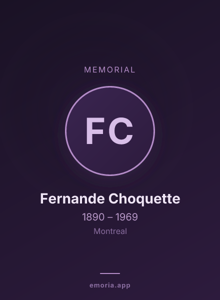 Memorial portrait of Fernande Choquette
