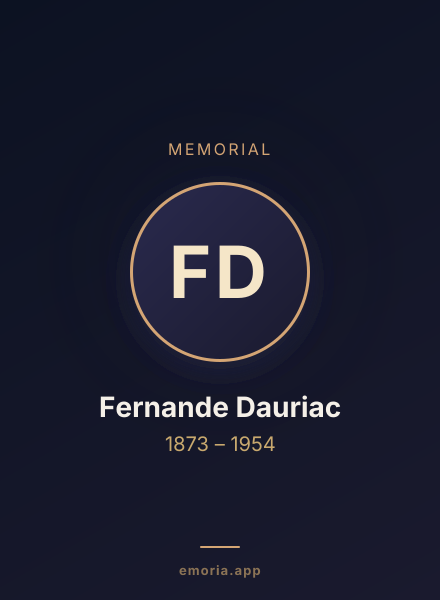 Memorial portrait of Fernande Dauriac