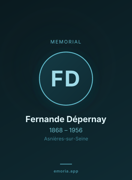 Memorial portrait of Fernande Dépernay