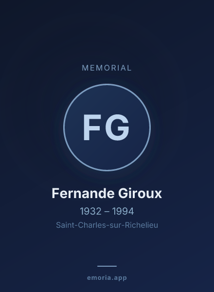 Memorial portrait of Fernande Giroux