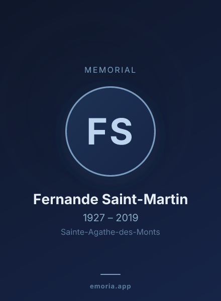 Memorial portrait of Fernande Saint-Martin