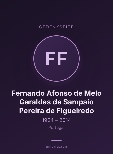 Gedenkportrait von Fernando Afonso de Melo Geraldes de Sampaio Pereira de Figueiredo