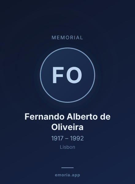 Memorial portrait of Fernando Alberto de Oliveira