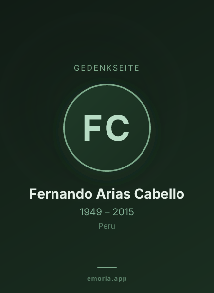 Gedenkportrait von Fernando Arias Cabello