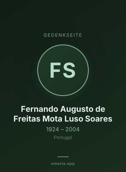 Gedenkportrait von Fernando Augusto de Freitas Mota Luso Soares