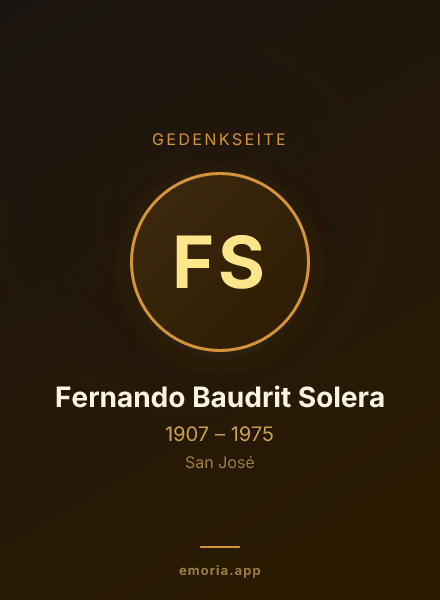 Gedenkportrait von Fernando Baudrit Solera