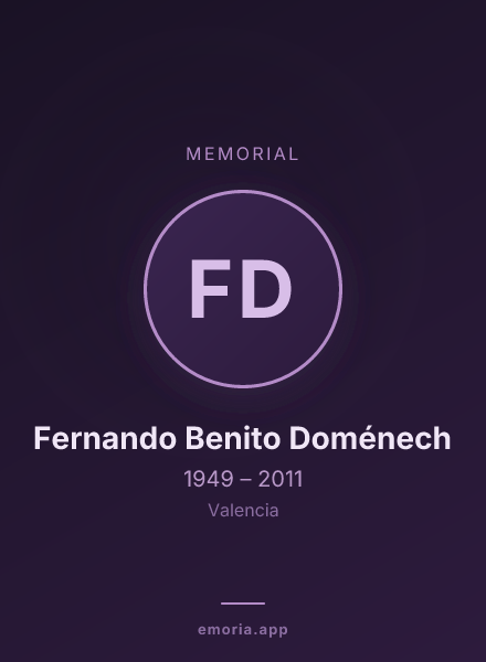 Memorial portrait of Fernando Benito Doménech