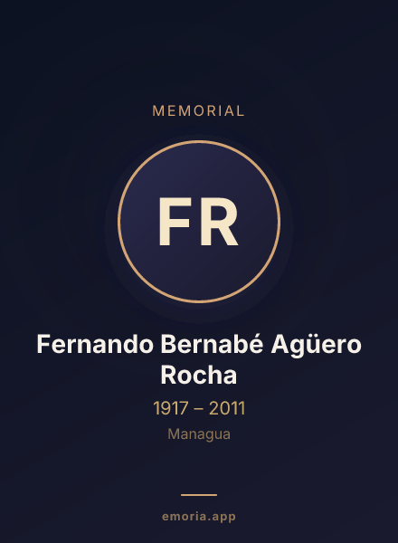 Memorial portrait of Fernando Bernabé Agüero Rocha