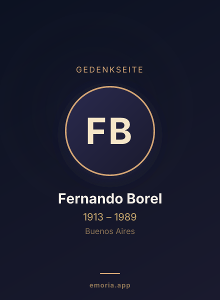 Gedenkportrait von Fernando Borel
