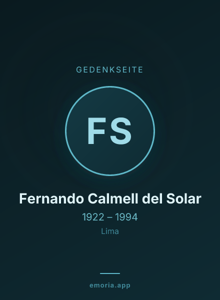 Gedenkportrait von Fernando Calmell del Solar
