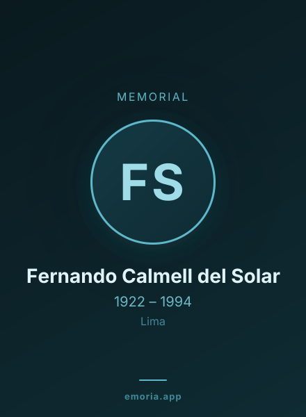 Memorial portrait of Fernando Calmell del Solar