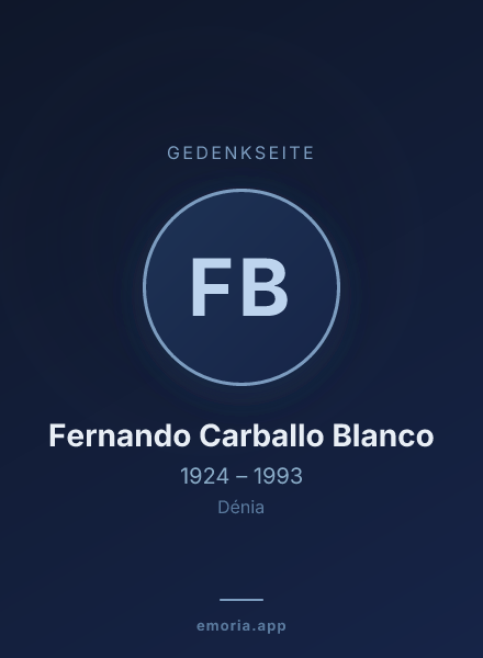 Gedenkportrait von Fernando Carballo Blanco