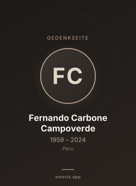 Gedenkportrait von Fernando Carbone Campoverde